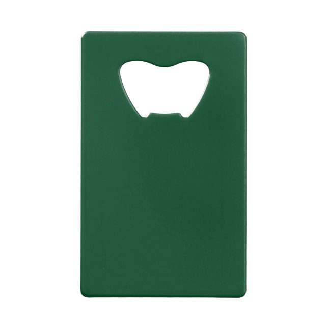 Elegant Modern Minimalist Forest Green Credit Card Bottle Opener (Front)