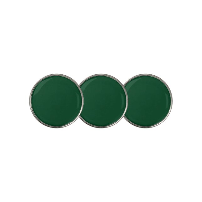 Elegant Modern Minimalist Forest Green Golf Ball Marker (3 Up)