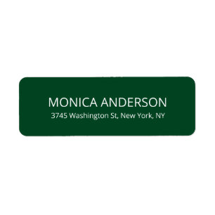 Elegant Modern Minimalist Forest Green Label