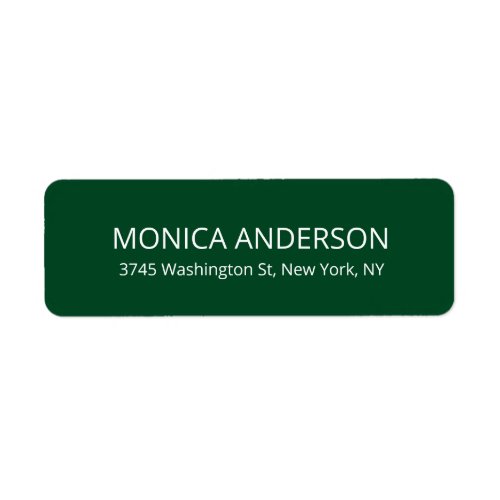 Elegant Modern Minimalist Forest Green Label