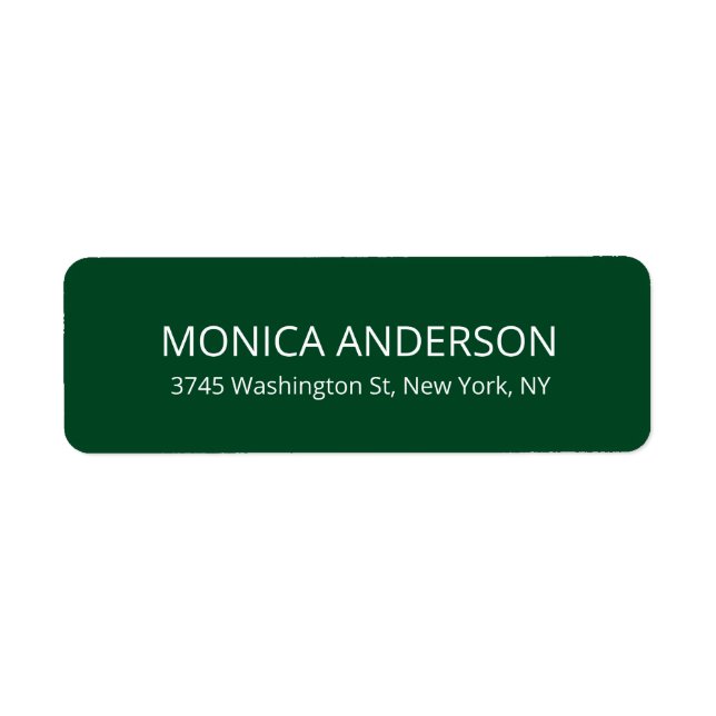 Elegant Modern Minimalist Forest Green Label (Front)