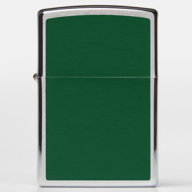 Elegant Modern Minimalist Forest Green Zippo Lighter (Front)