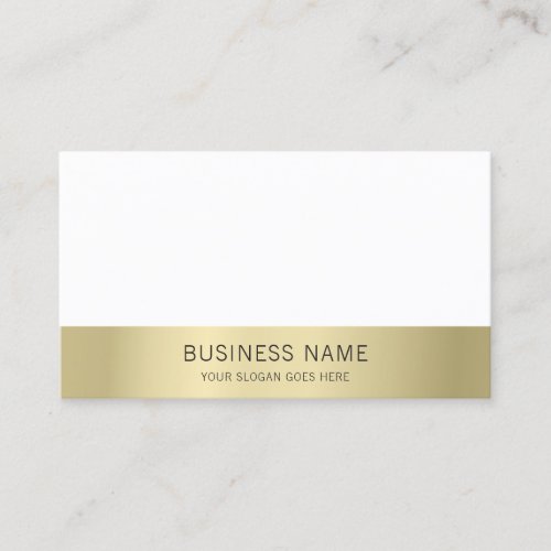 Elegant Modern Minimalist Gold White Template Business Card