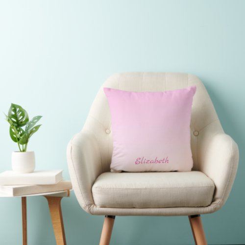 Elegant Modern Minimalist Gradient Pink Ombre  Throw Pillow