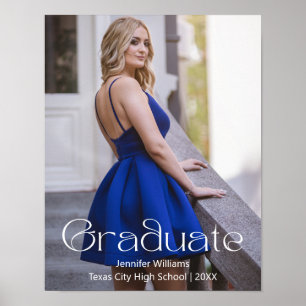 elegant modern minimalist graduation photo  poster