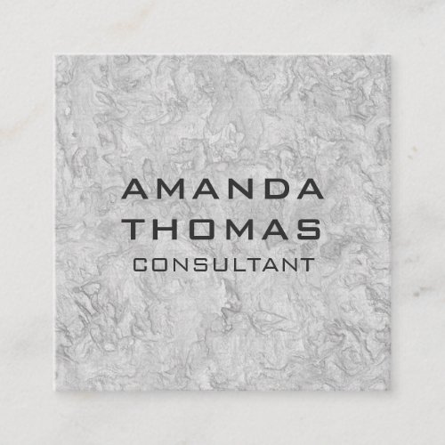 Elegant Modern Minimalist Grey Professional Square Business Card