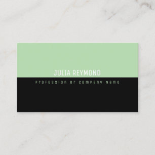 Elegant Modern Minimalist half-black half-green Business Card