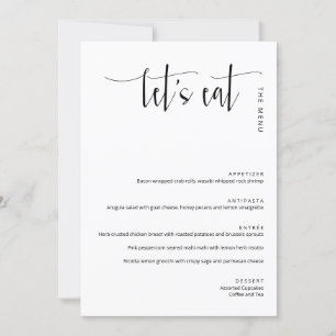 Elegant Modern Minimalist Let's Eat Thank You Menu