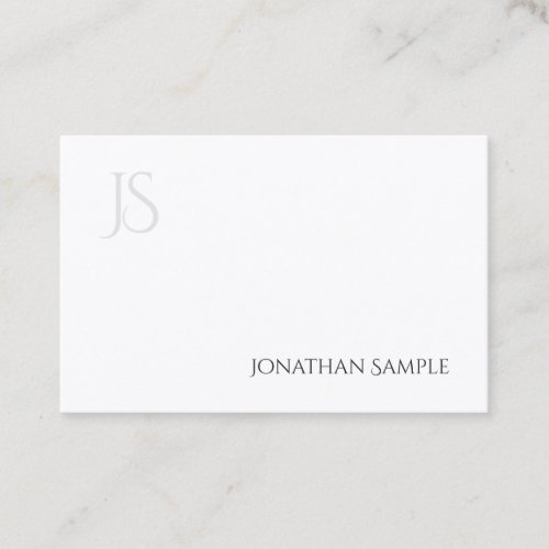 Elegant Modern Minimalist Monogram Simple Plain Business Card