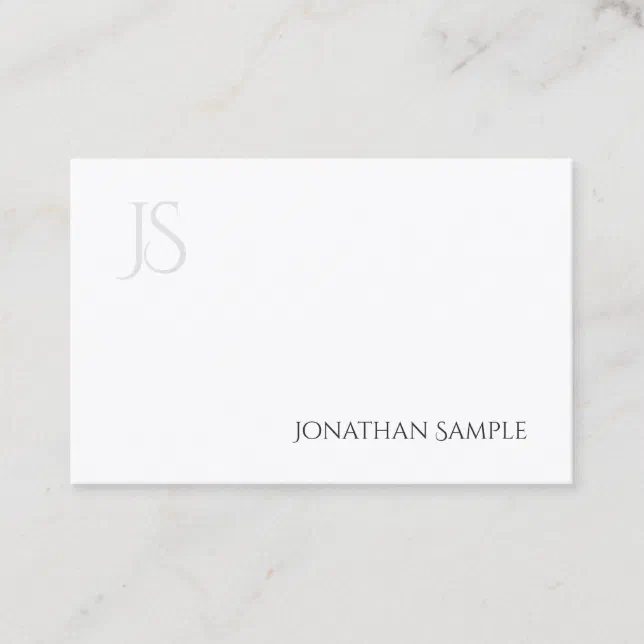 Elegant Modern Minimalist Monogram Simple Plain Business Card | Zazzle