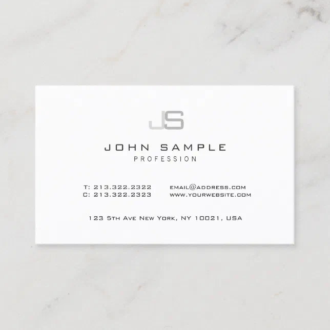 Elegant Modern Minimalist Monogram Template Business Card | Zazzle