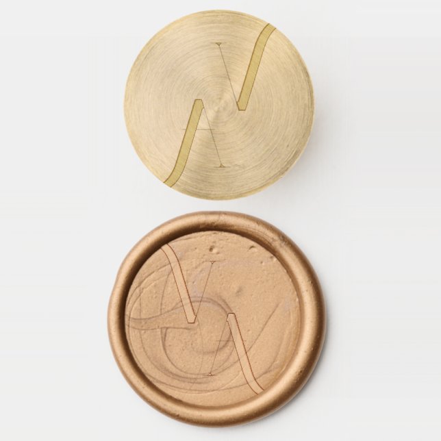 Elegant Modern Minimalist Monogram Wax Seal Stamp (Stamped)