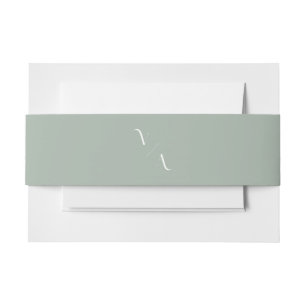Elegant Modern Minimalist Monogram Wedding Invitation Belly Band