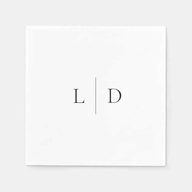 Elegant Modern Minimalist Monogram Wedding Napkins (Front)