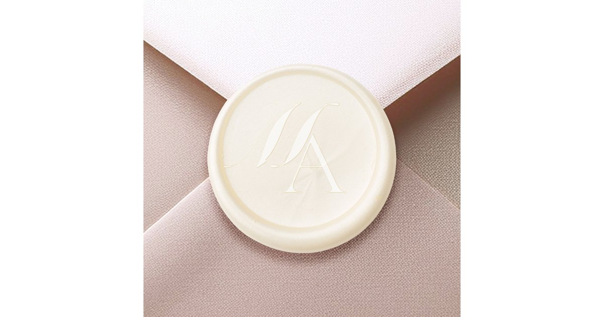 Elegant Modern Minimalist Monogram Wedding Wax Seal Sticker | Zazzle