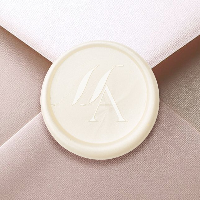 Elegant Modern Minimalist Monogram Wedding Wax Seal Sticker (Creator Uploaded)