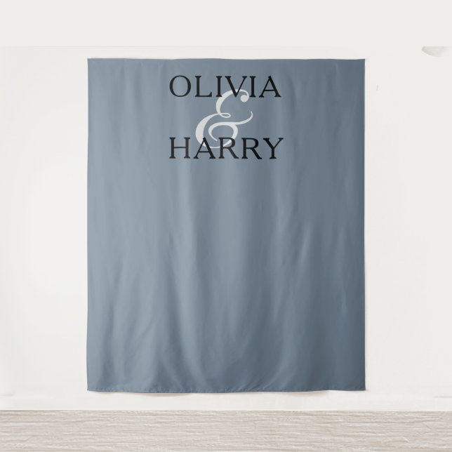 Elegant Modern Minimalist Names Wedding Backdrop  (Front)