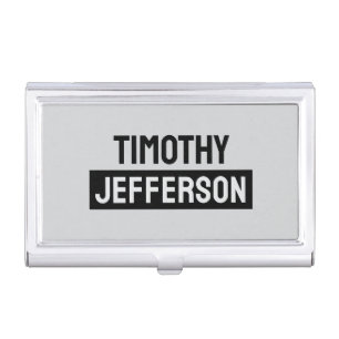 Elegant Modern Minimalist Own Name Business Card Case
