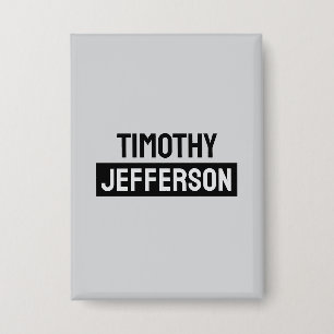 Elegant Modern Minimalist Own Name Button