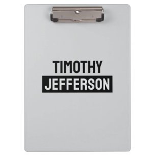 Elegant Modern Minimalist Own Name Clipboard