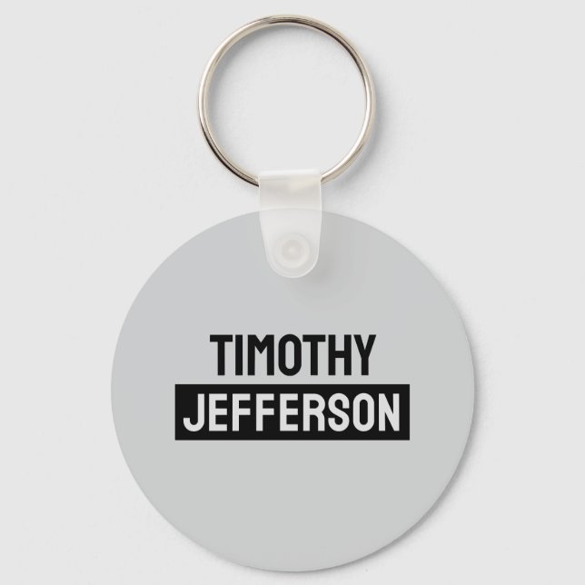 Elegant Modern Minimalist Own Name Keychain (Front)