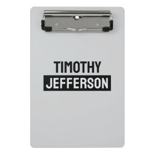 Elegant Modern Minimalist Own Name Mini Clipboard