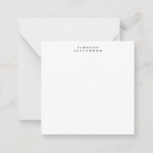 Elegant Modern Minimalist Own Name Note Card