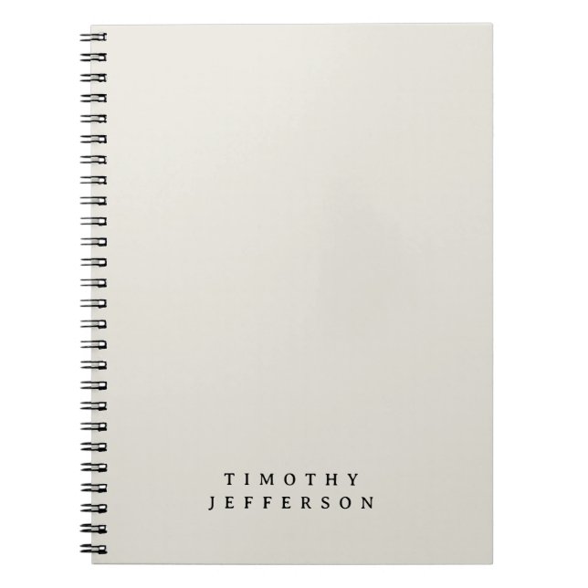 Elegant Modern Minimalist Own Name Notebook (Front)