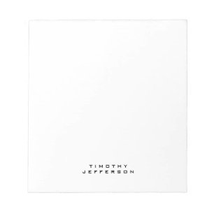 Elegant Modern Minimalist Own Name Notepad
