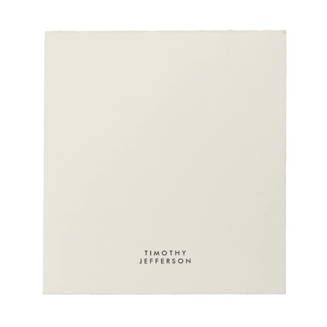 Elegant Modern Minimalist Own Name Notepad (Front)