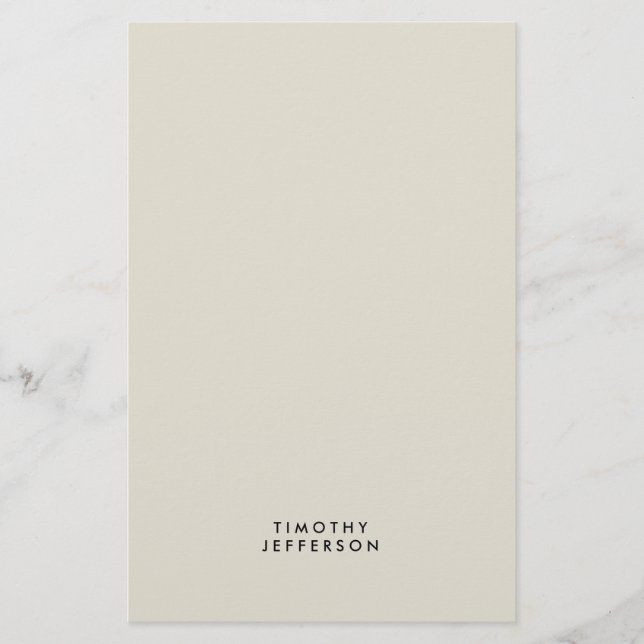 Elegant Modern Minimalist Own Name Stationery (Front)