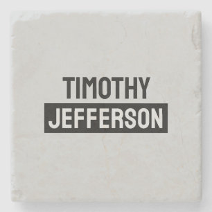 Elegant Modern Minimalist Own Name Stone Coaster