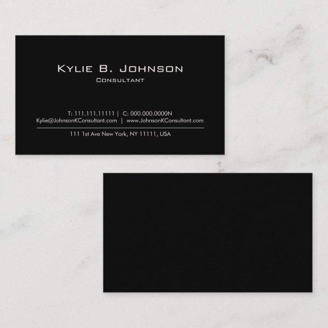 Elegant Modern Minimalist Personalized Business Card (Front/Back)