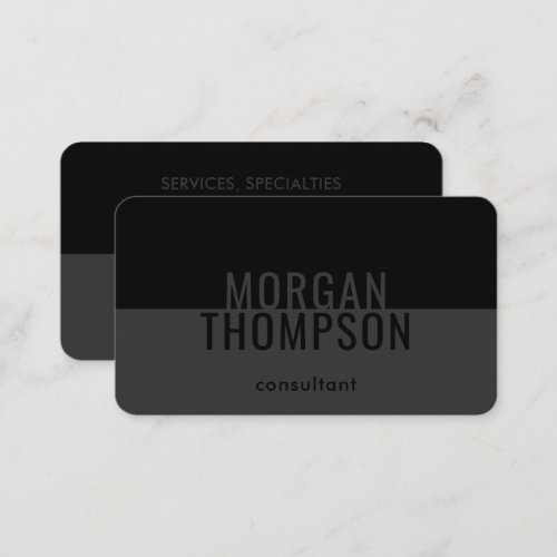 Elegant Modern Minimalist Plain Black Grey Simple Business Card