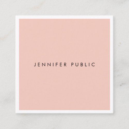 Elegant Modern Minimalist Plain Professional Luxe Square Business Card