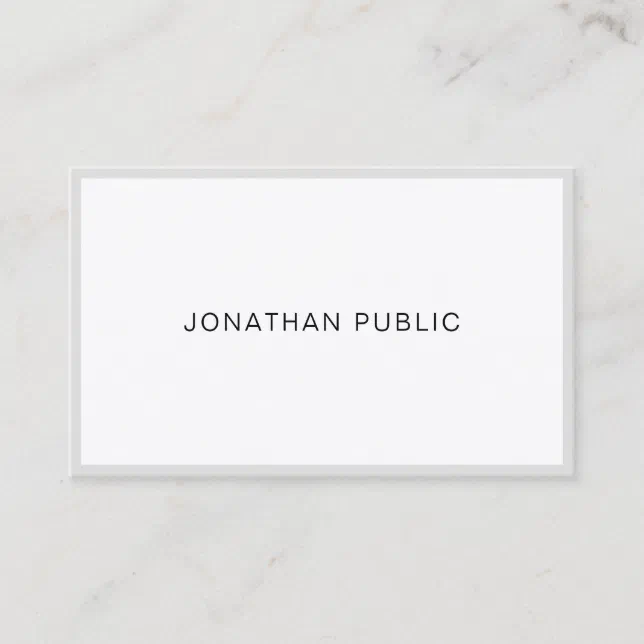 Elegant Modern Minimalist Plain Simple Luxury Top Business Card | Zazzle