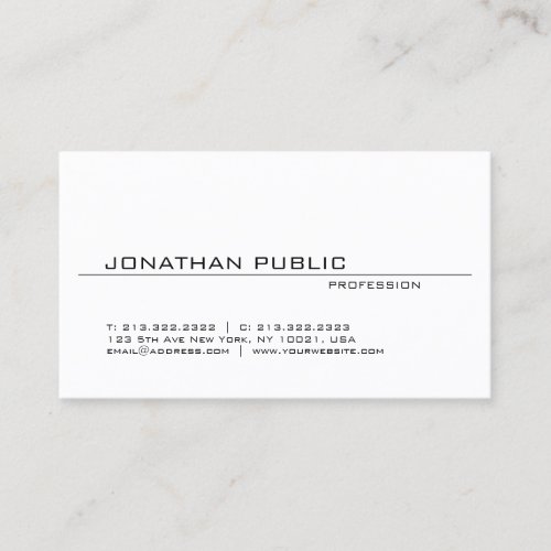 Elegant Modern Minimalist Professional Clean Chic Business Card