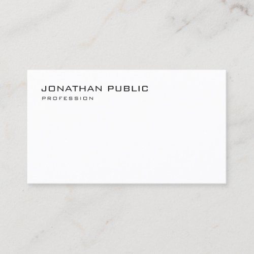 Elegant Modern Minimalist Professional Clean Plain Business Card