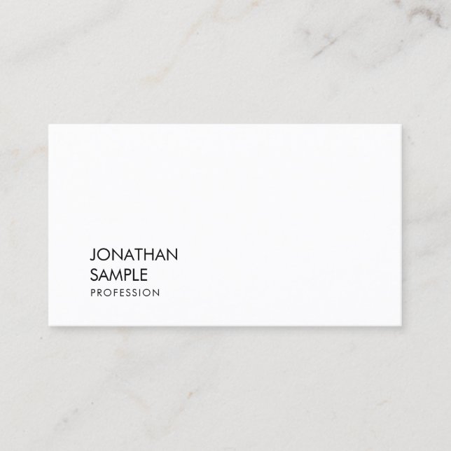 Elegant Modern Minimalist Professional Cool Plain Business Card (Front)