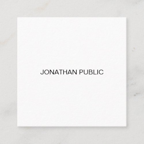Elegant Modern Minimalist Professional Plain Luxe Square Business Card