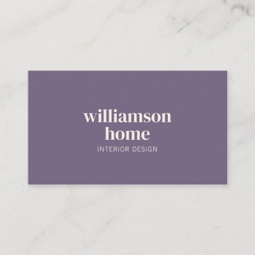 Elegant Modern Minimalist Professional Purple  Business Card