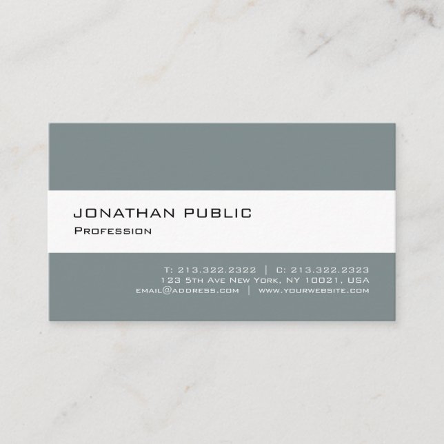 Elegant Modern Minimalist Professional Sleek Fine Business Card (Front)