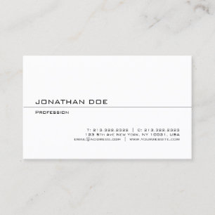 Elegant Modern Minimalist Professional White Sleek Business Card