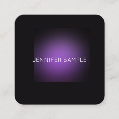 Elegant Modern Minimalist Purple Template Luxury Square Business Card