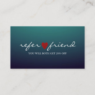 Elegant Modern Minimalist Red Heart Referral Card