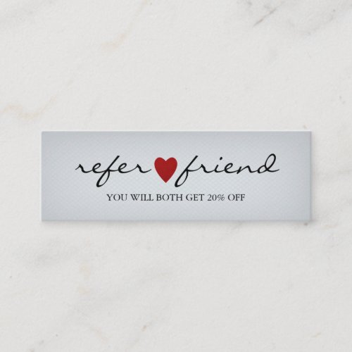 Elegant Modern Minimalist Red Heart Referral Card