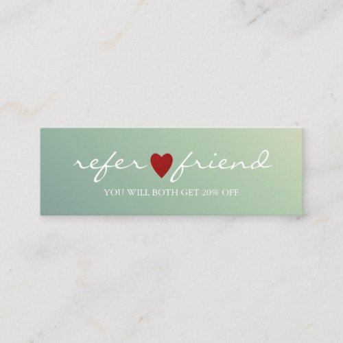 Elegant Modern Minimalist Red Heart Referral Card