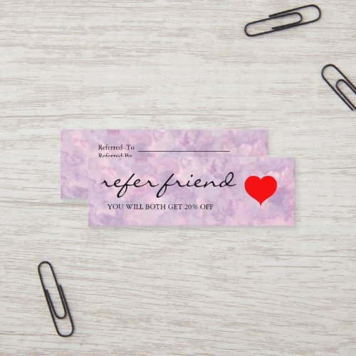 Elegant Modern Minimalist Red Heart Referral Card