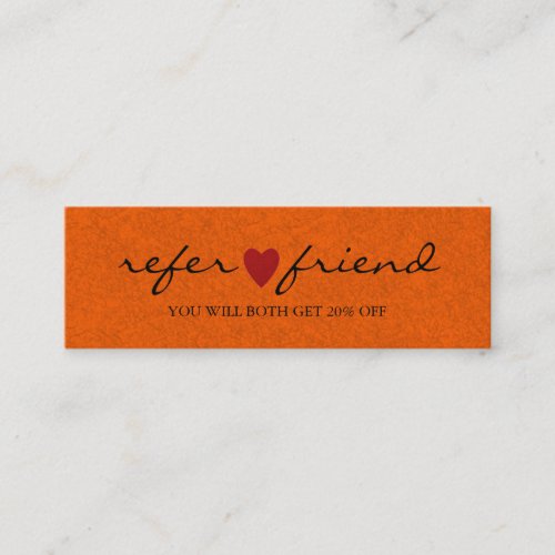 Elegant Modern Minimalist Red Heart Referral Card