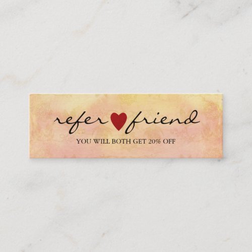 Elegant Modern Minimalist Red Heart Referral Card